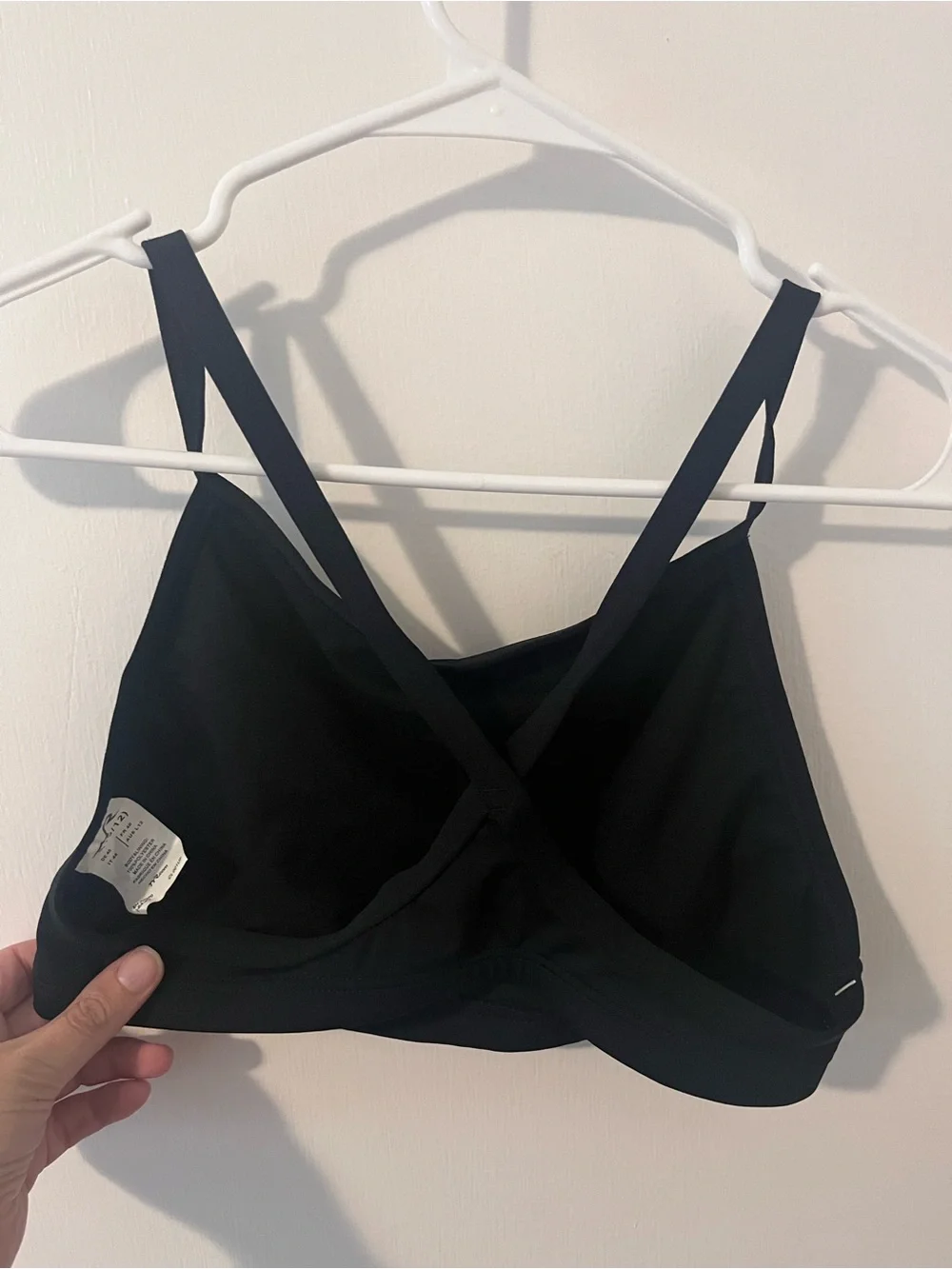 TYR Durafast Girls Black Training Bikini Top Only Cross Back Straps Large 10-12